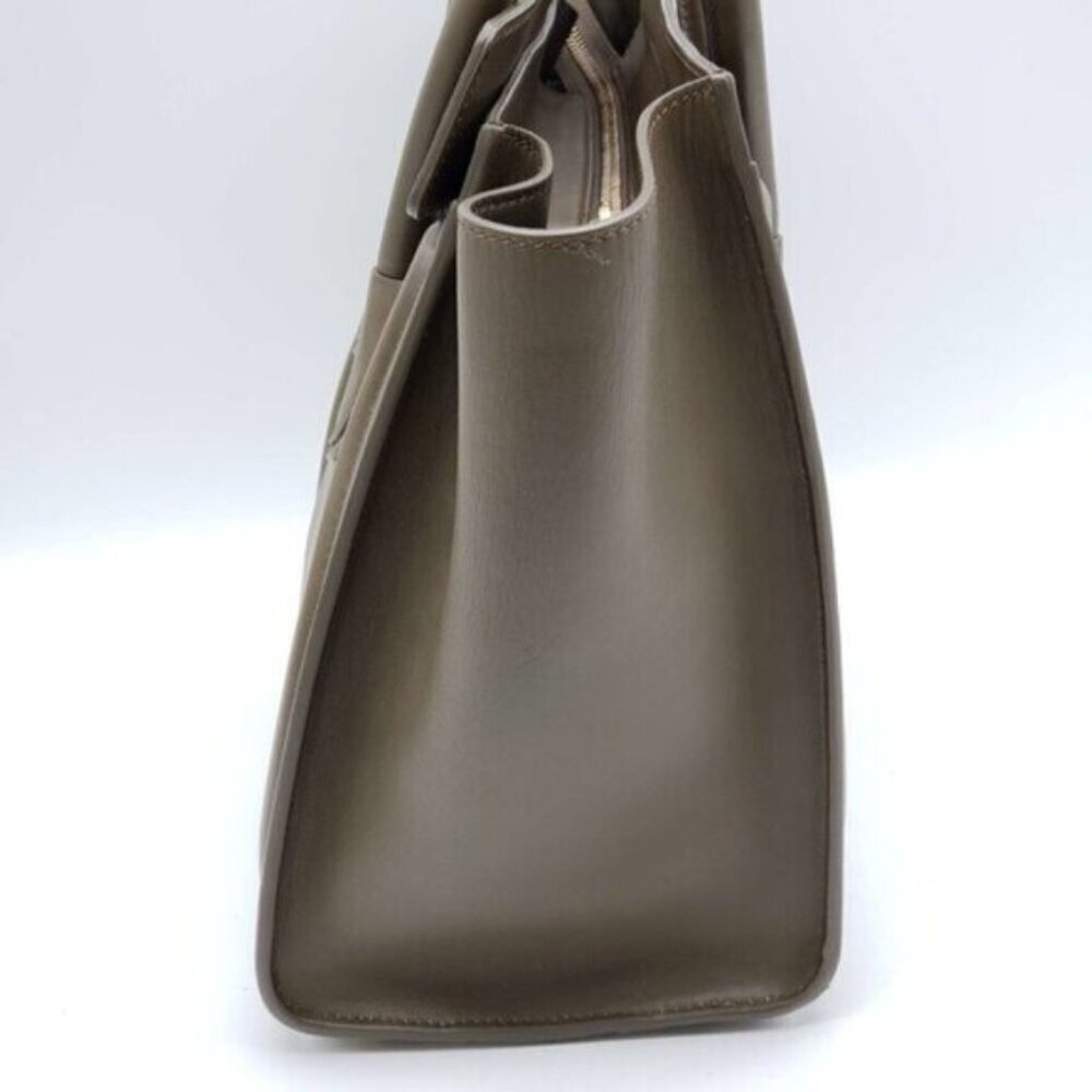 Authentic Celine Nano Luggage Taupe Leather Tote Bag Top Handle Crossbody Luxury - Picture 5 of 16